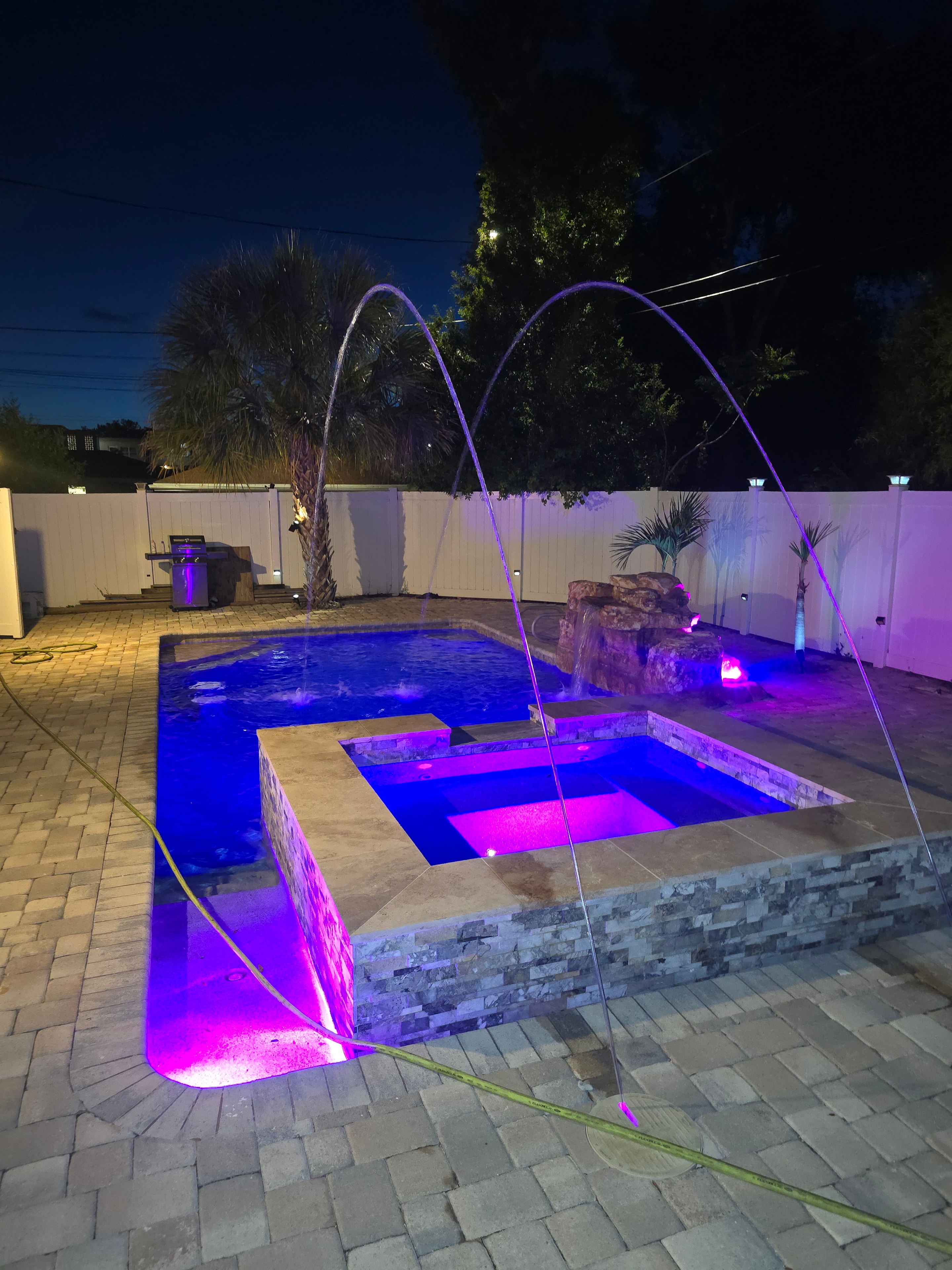 After: Pool & Spa with LED Lighting — Tampa Bay Area