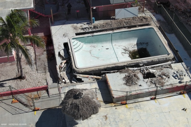 Before: Commercial Pool — Storm Damage Restoration · Redington Beach, FL