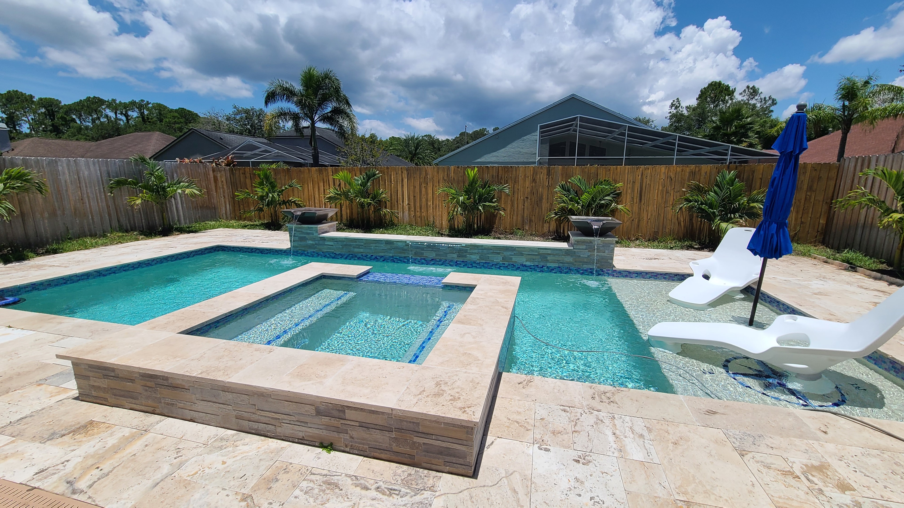 Pool remodeling in progress in Tampa Bay, FL