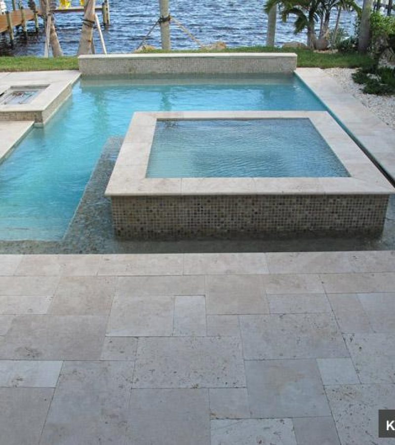 Travertine Pool Decking in St. Petersburg FL